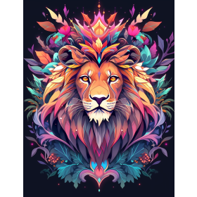 ANIMALS MANDALA wz.10 (lyon) - panel (60cm x 50cm) 