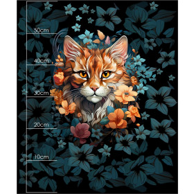 ANIMALS MANDALA wz.12 - panel (60cm x 50cm) dzianina drapana z elastanem ITY