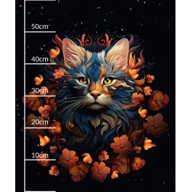 ANIMALS MANDALA wz.3 - panel (60cm x 50cm)- single jersey z elastanem ITY