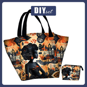 Torba XL z saszetką 2 w 1 - AROUND THE WORLD WZ.19 - zestaw do uszycia