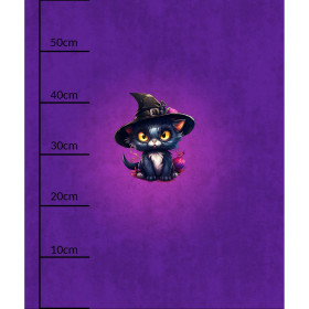 Black cat cute halloween wz. 6 - panel (60cm x 50cm) tkanina bawełniana