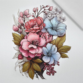 BOUQUET OF FLOWERS WZ.8 - panel (75cm x 80cm) tkanina bawełniana