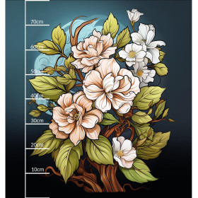 BOUQUET OF FLOWERS WZ.9 - panel (75cm x 80cm) tkanina bawełniana