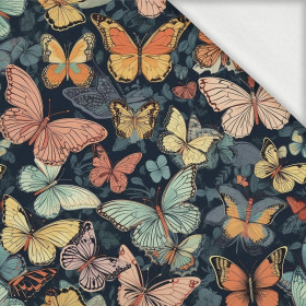 Butterfly & Flowers wz.5 - dzianina pętelkowa z elastanem ITY