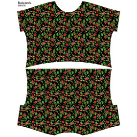 ZWIEWNA BLUZKA OVERSIZE "ELENA" - MINI CZERWONY OGRÓD (RAJSKI OGRÓD) - zestaw do uszycia