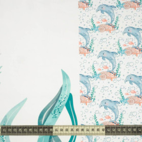DELFIN wz. 3 (BAJKOWY OCEAN) - PANEL PANORAMICZNY SINGLE JERSEY (60cm x 155cm)