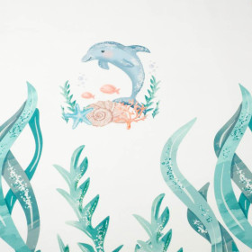 DELFIN wz. 3 (BAJKOWY OCEAN) - PANEL PANORAMICZNY SINGLE JERSEY (60cm x 155cm)