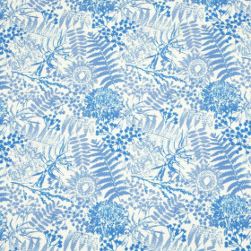 NIEBIESKIE PAPROTKI (CLASSIC BLUE) - Drelich bawełniany