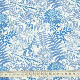 NIEBIESKIE PAPROTKI (CLASSIC BLUE) - Drelich bawełniany