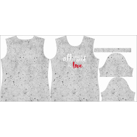T-SHIRT DAMSKI - ALL YOU NEED IS LOVE / beton - single jersey