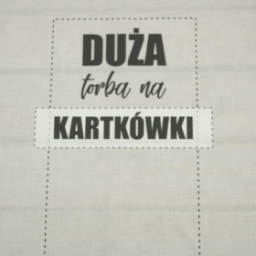 Duża torba na kartkówki / szare - panel tkanina bawełniana