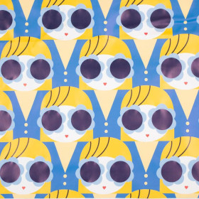 DZIEWCZYNKA W OKULARACH / żółty (YELLOW) - Materiał na peleryny przeciwdeszczowe   