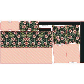 Torba XL z saszetką 2 w 1 - FLOWERS wz.19 - zestaw do uszycia