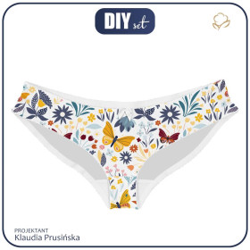 FIGI DAMSKIE - FOLKOWE MOTYLE / biały