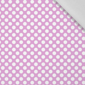GROSZKI BIAŁE / fioletowy - tkanina bawełniana