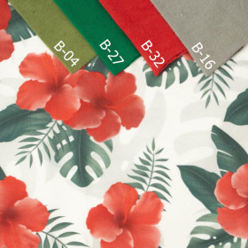 HIBISKUS wz. 2 / czerwony  - dresówka pętelkowa