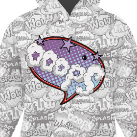 DZIECIĘCA BLUZA Z KAPTUREM (ALEX) - KOMIKS / ooops  (fioletowo - czerwony) - zestaw do uszycia