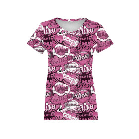 T-SHIRT DAMSKI - KOMIKS (różowy) - single jersey