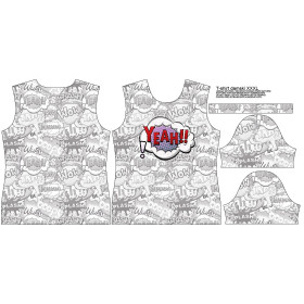 T-SHIRT DAMSKI - KOMIKS / yeah (fioletowo - czerwony) - single jersey
