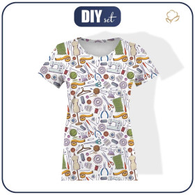 T-SHIRT DAMSKI - KRAWIECKI MIX / biały - single jersey