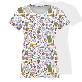 T-SHIRT DAMSKI - KRAWIECKI MIX / biały - single jersey