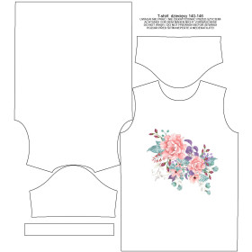 T-SHIRT DZIECIĘCY - KWIATY DZIKIEJ RÓŻY wz. 1 (KWITNĄCA ŁĄKA) - single jersey