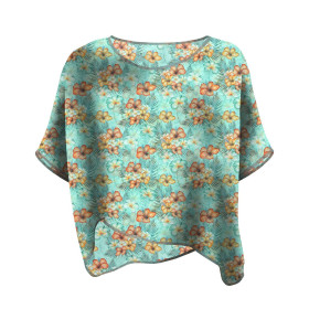ZWIEWNA BLUZKA OVERSIZE "ELENA" - KWIATY I PALMY - zestaw do uszycia