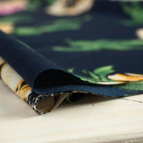 KWIATY PIWONII wz. 2 / navy - żorżeta