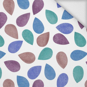 DUŻE LIŚCIE MIX / brązowy - dresówka pętelkowa