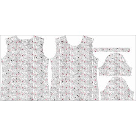 T-SHIRT DAMSKI - LOVE BIAŁY / beton - single jersey