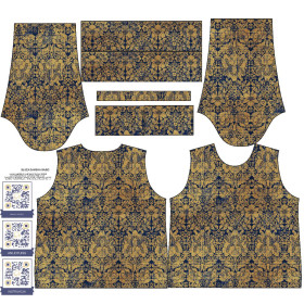 BLUZA DAMSKA (HANA) BASIC - MAGICZNE DAMASCO wz. 1 (MAGICZNA SZKOŁA) / złoty - zestaw do uszycia