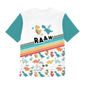 2-PACK - T-SHIRT DZIECIĘCY - MALOWANE DINOZAURY - ZESTAW DO USZYCIA