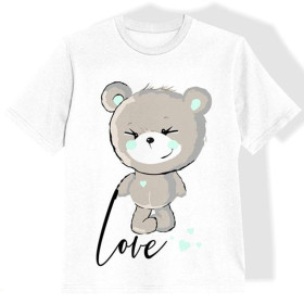 T-SHIRT DZIECIĘCY - MIŚ (miętowy) / love - single jersey