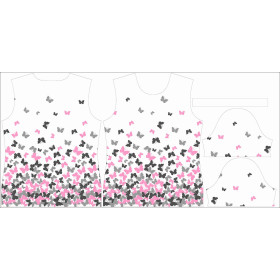 T-SHIRT DAMSKI - MOTYLKI / różowy - single jersey