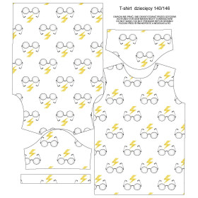 T-SHIRT DZIECIĘCY - MAGICZNE OKULARY (MAGICZNA SZKOŁA) - single jersey (128/134)