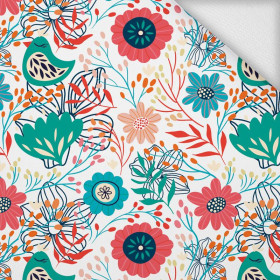 FOLKOWE PTAKI / biały - dresówka pętelkowa