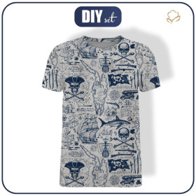 T-SHIRT MĘSKI - PIRACKA PRZYGODA / beton - single jersey