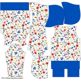 BLUZA DAMSKA (POLA) CLASSIC Z KAPTUREM - POLNE KWIATY -  dzianina pętelkowa