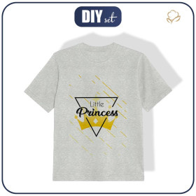 T-SHIRT DZIECIĘCY - LITTLE PRINCESS / M-01 melanż jasnoszary - single jersey
