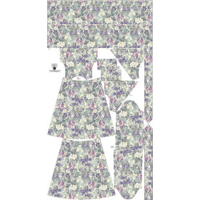 SUKIENKA KOPERTOWA Z FALBANKĄ (ABELLA) - PURPLE FLORAL - zestaw do uszycia 