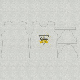 T-SHIRT DAMSKI - HIS QUEEN / M-01 melanż jasnoszary - single jersey