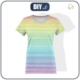 T-SHIRT DAMSKI - TĘCZOWE PASKI wz.2 - single jersey XXS
