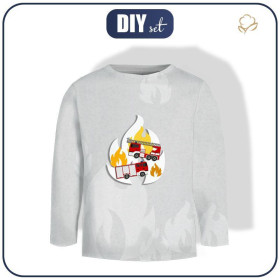 Longsleeve (146/152) - WOZY STRAŻACKIE / acid (szary) - single jersey 