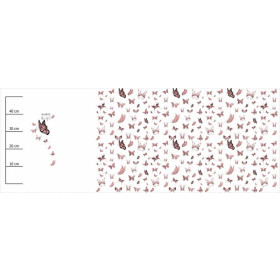 ALWAYS BEAUTIFUL (BROKATOWE MOTYLE) / biały - PANEL PANORAMICZNY SINGLE JERSEY (60cm x 155cm)