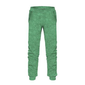 DZIECIĘCE SPODNIE DRESOWE (LYON) - ACID WASH / ZIELONY - dzianina pętelkowa