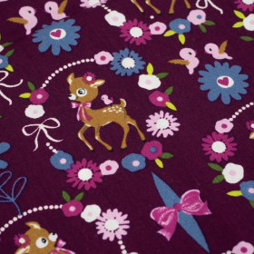 SARENKI (wianki) / purpurowy -  POPELINA 100% bawełna