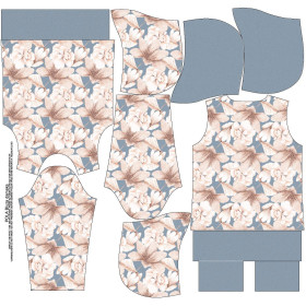 BLUZA DAMSKA (POLA) CLASSIC Z KAPTUREM - RETRO FLOWERS WZ. 2 - zestaw do uszycia