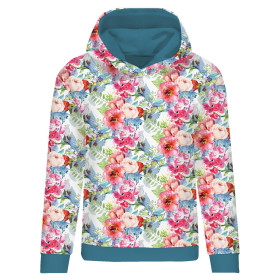 BLUZA DAMSKA (POLA) CLASSIC Z KAPTUREM - DZIKA RÓŻA WZ. 3 (NA ŁĄCE) -  dzianina pętelkowa