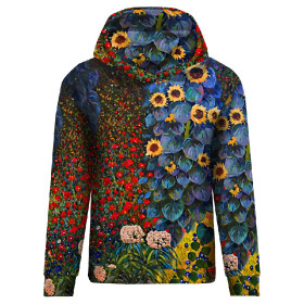 BLUZA DAMSKA (POLA) CLASSIC Z KAPTUREM - FARM GARDEN WITH SUNFLOWERS (Gustav Klimt) - zestaw do uszycia