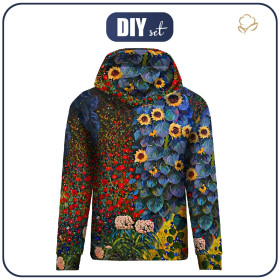 BLUZA DAMSKA (POLA) CLASSIC Z KAPTUREM - FARM GARDEN WITH SUNFLOWERS (Gustav Klimt) - zestaw do uszycia